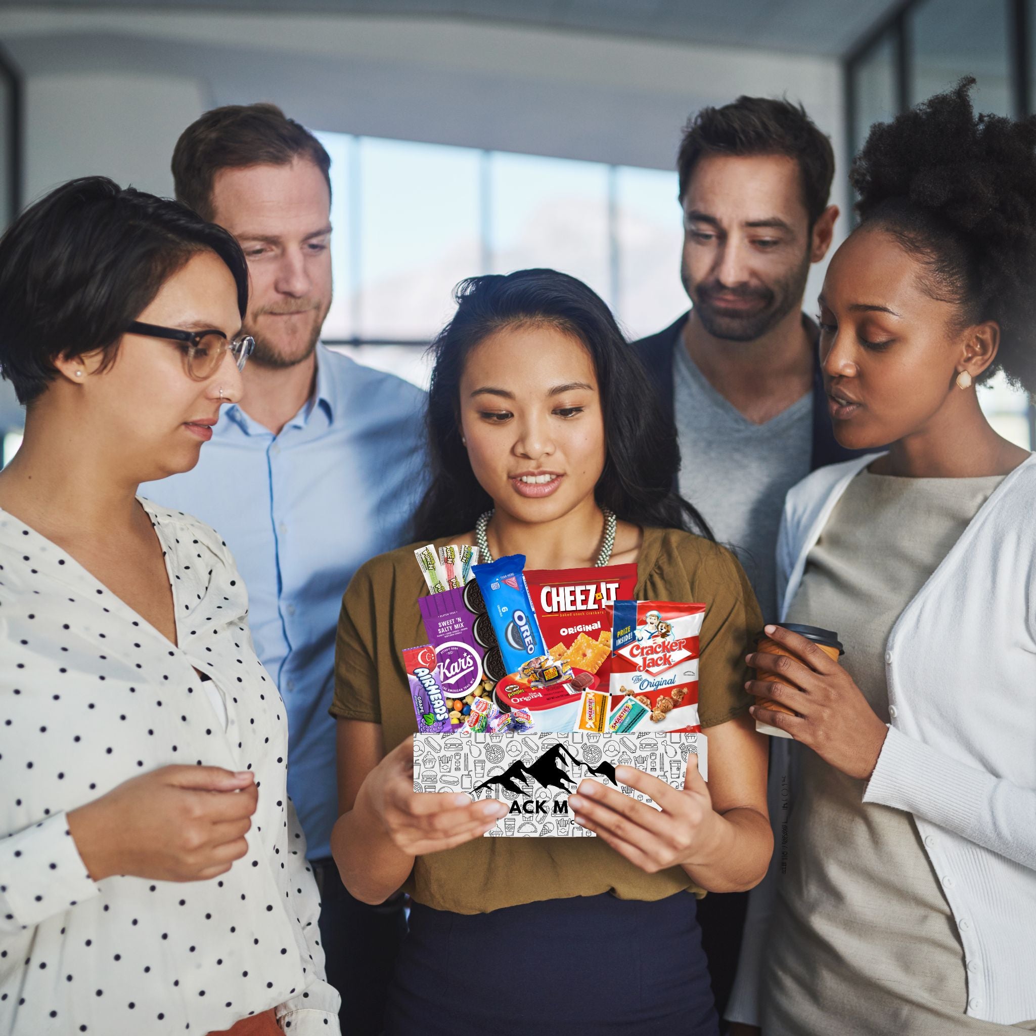 Corporate gift, office gift, refill your office snack bowl with this unique snack box.